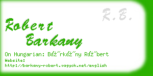 robert barkany business card